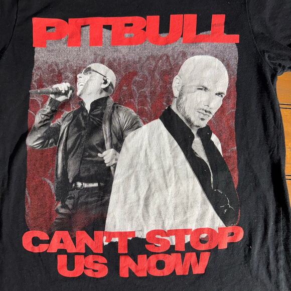 Pitbull Can’t stop us now tour tshirt black and red‎ - Picture 2 of 4